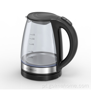 Golmahome 1.7L manter quente por muito tempo chá assobiando chaleira elétrica de vidro com elemento de aquecimento chaleira de água